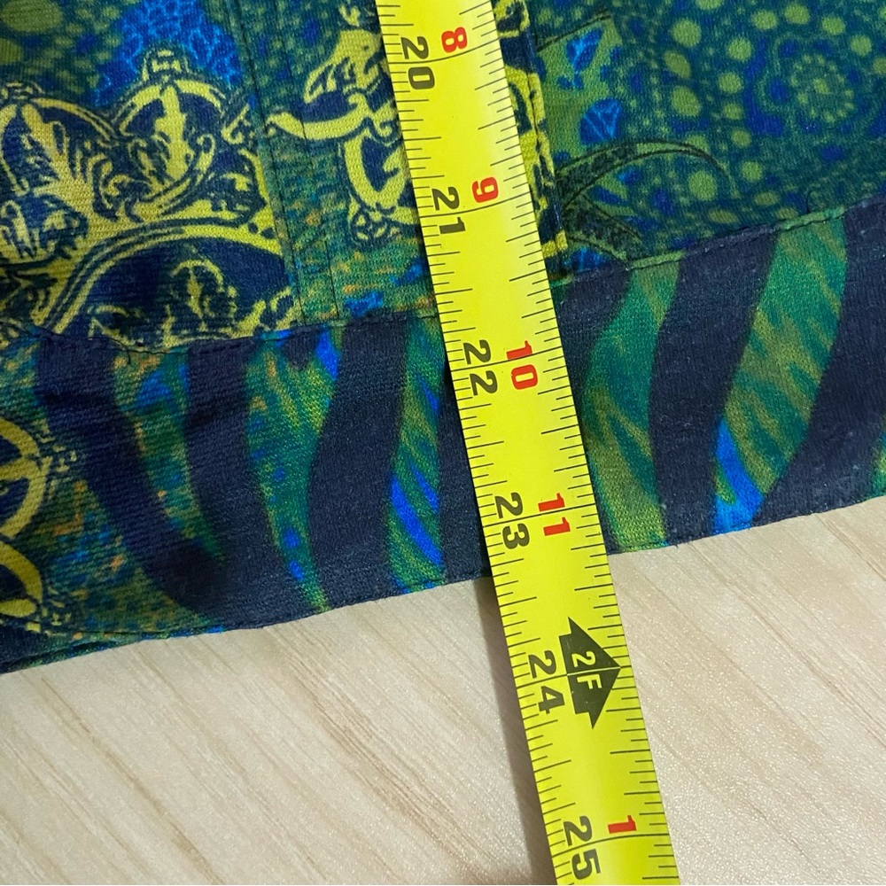 Attyre Paisley Vibrant Soft Jacket Green/Blue Farm Rio Boho Eclectic Size Large - Picture 4 of 11